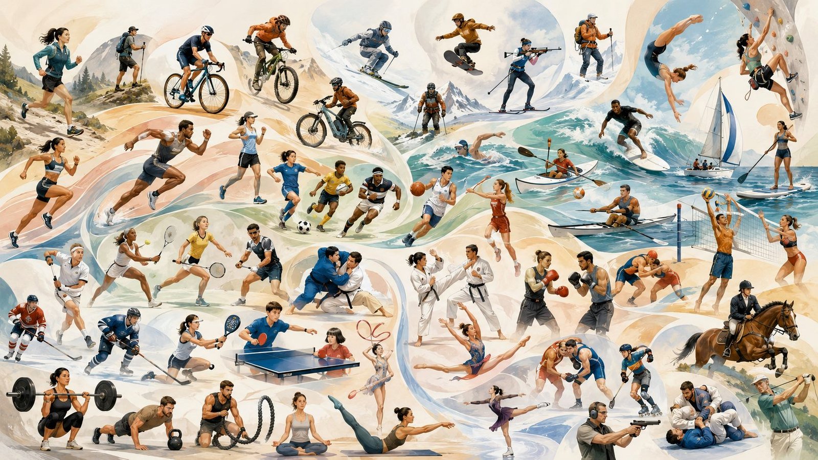 Illustration d'activités sportives variées pour choisir un sport adapté