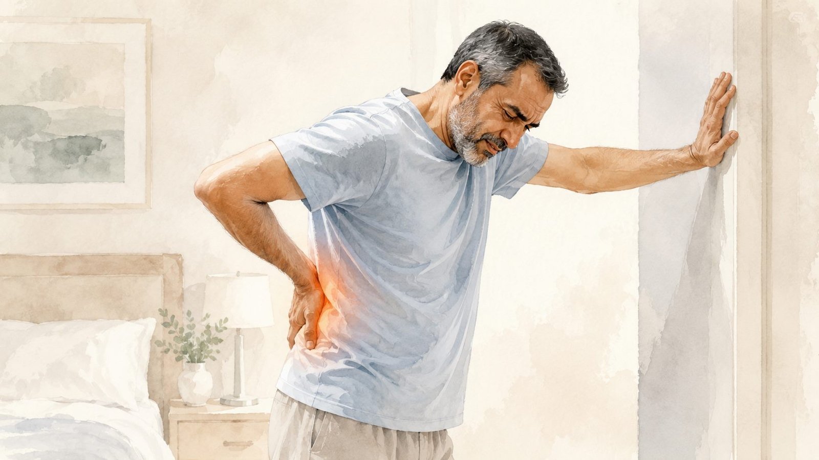 Illustration douce d'une douleur au dos