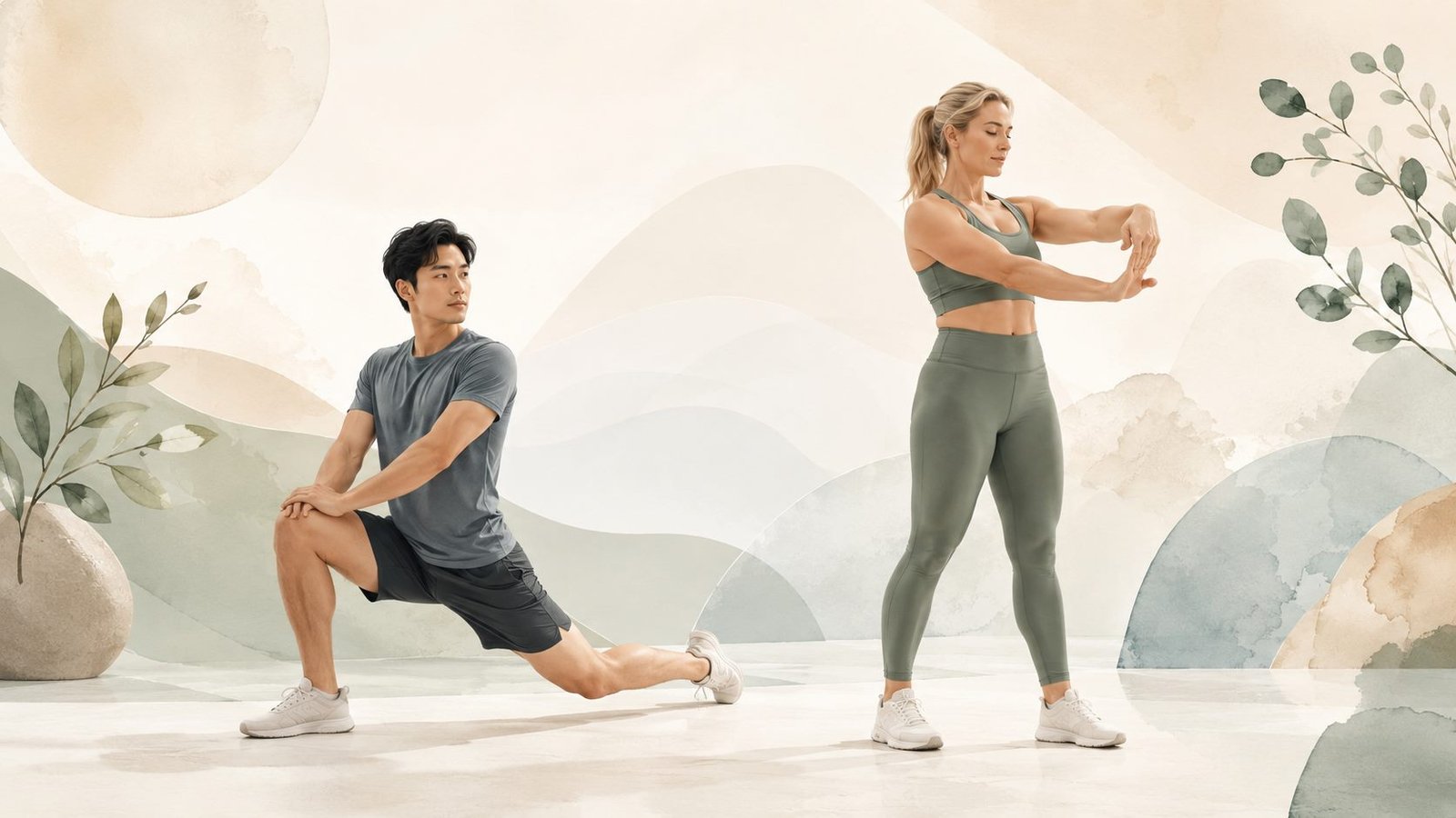 Illustration d'étirements et de détente musculaire